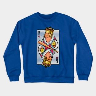 Cheems - The King | King of Hearts Playing Card | Shibe | Shiba Inu Crewneck Sweatshirt